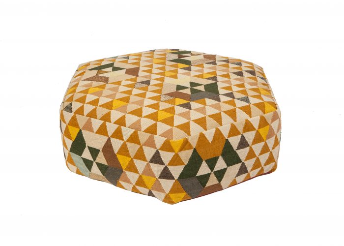 Product Image Trianglehex Gold Pouf